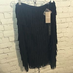 Chicos Black Label Fringe Skirt